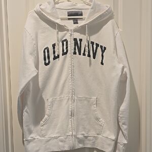 Old Navy White Zip-Up Hoodie